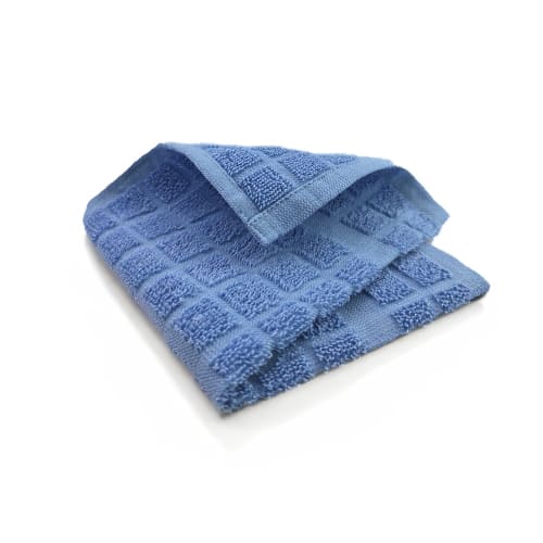 Oxford Kitchen Ensemble Dish Cloth, 100% Ring Spun Cotton, Solid, 12x12, Blue